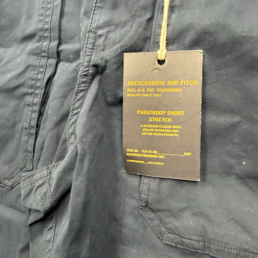 Abercrombie & Fitch Cargo Shorts Mens 30 Paratrooper Military Vtg Y2K Blue Khaki